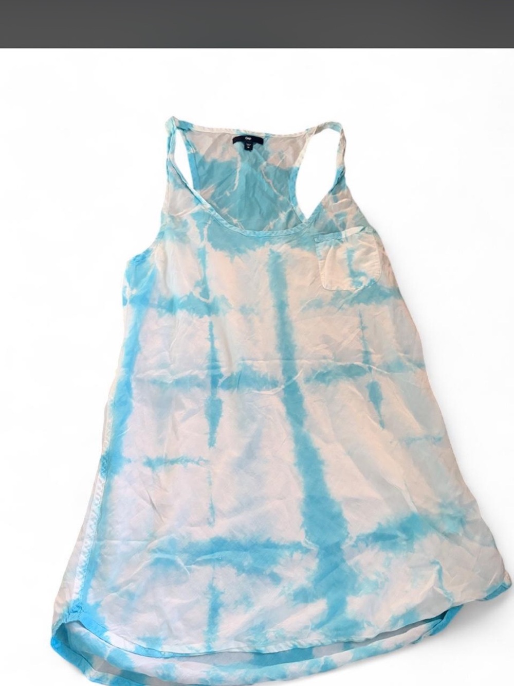 GAP Light Blue Tie-Dye Racerback Tank Top